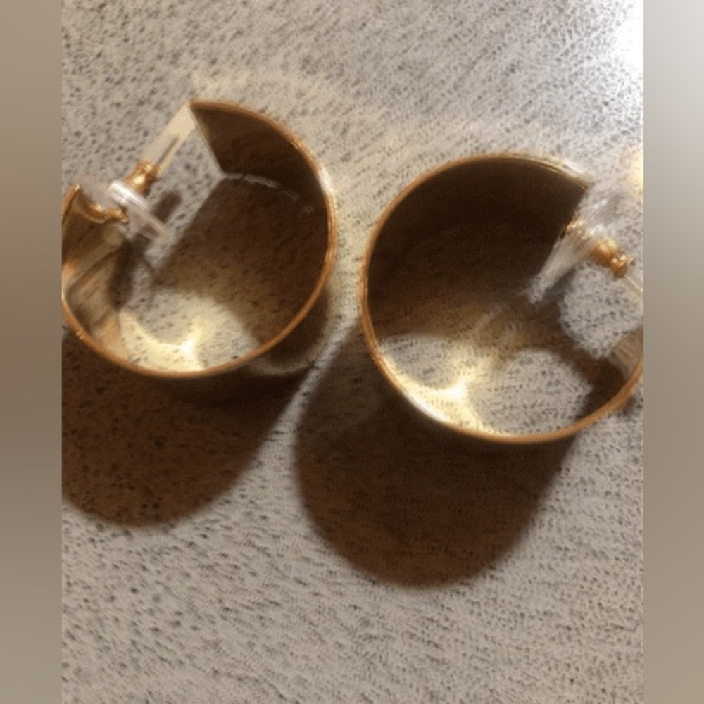 Jenny Bird Gold Clip-On Hoop Earrings
